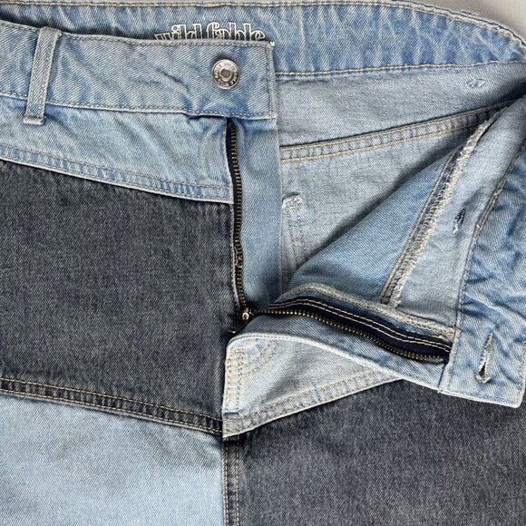 Wild Fable Patchwork Denim Skirt Womens Size 6 Blue Casual - Picture 5 of 7